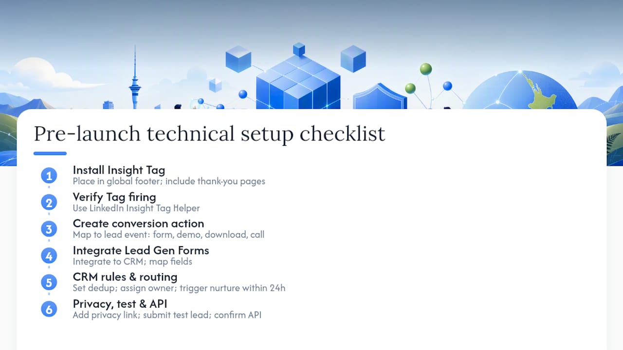 Getting the technical setup right before you spend — overview diagram